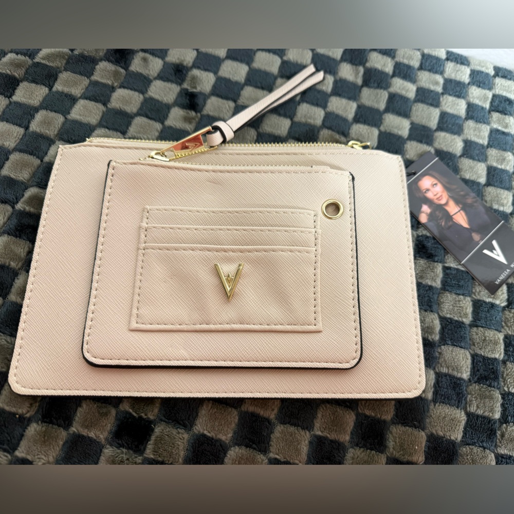 Vanessa Williams Neutral Luxe Clutch Zip Pouch